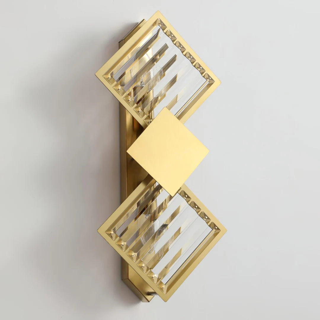 Rhombus Gold Crystal Wall Light