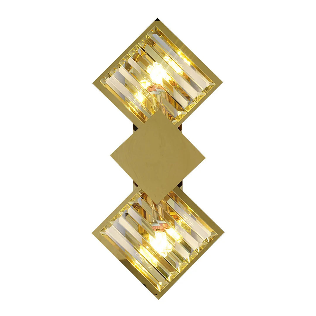 Rhombus Gold Crystal Wall Light