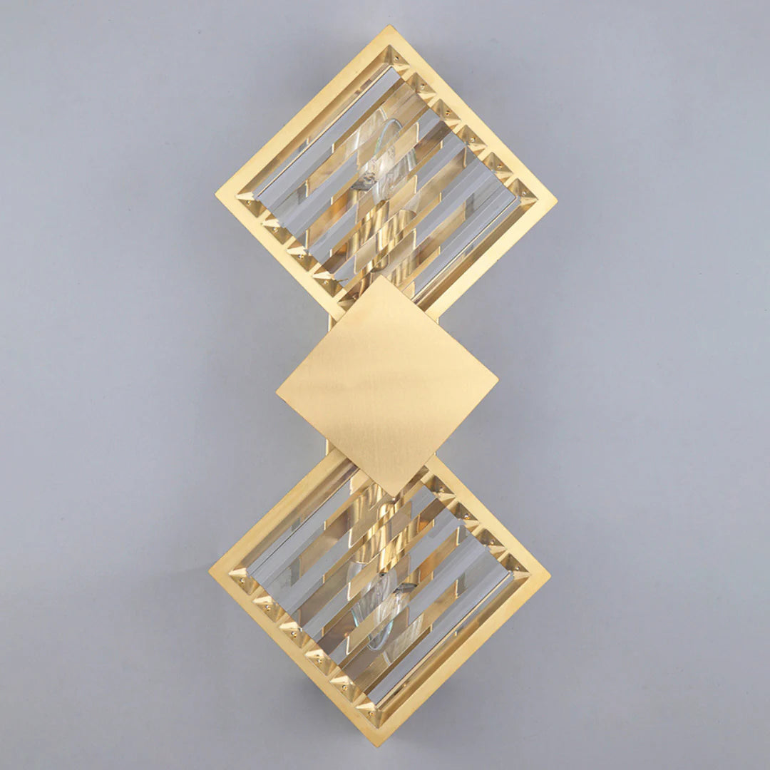 Rhombus Gold Crystal Wall Light