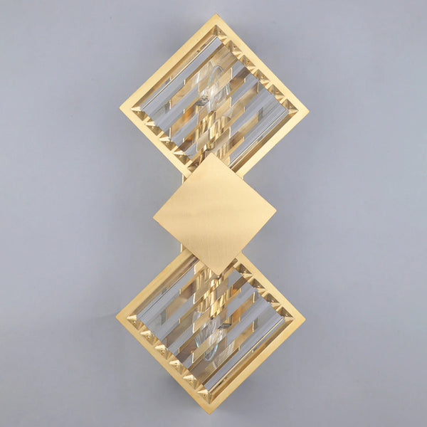 Rhombus Gold Crystal Wall Light