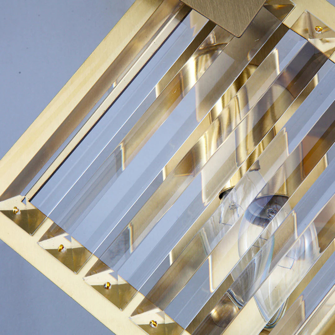 Rhombus Gold Crystal Wall Light