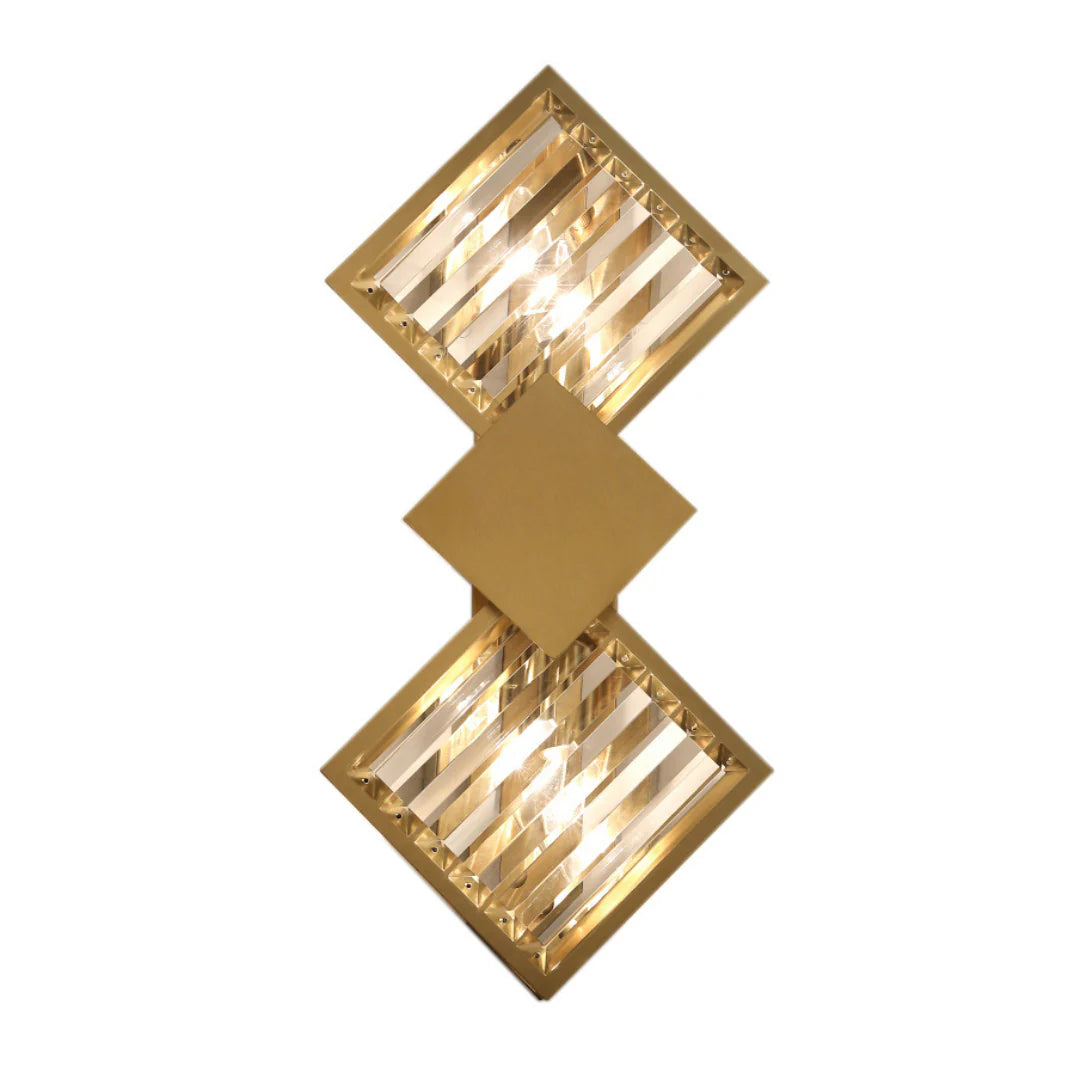 Rhombus Gold Crystal Wall Light