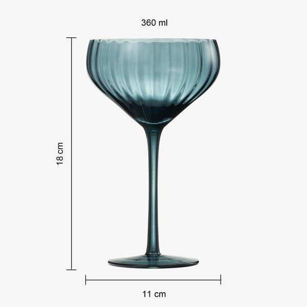 Tonal Tulip Champagne Coupe, Cocktail Glassware, Set of 6
