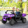12V 2-Seater Kids Ride On Dump Truck with Dump Bed and Shovel-Purple
