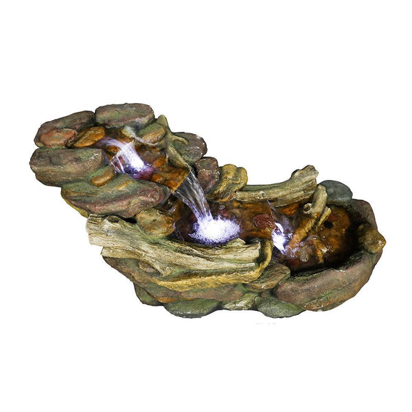 Resin Driftwood Creek Horizontal Outdoor Fountain 39 in