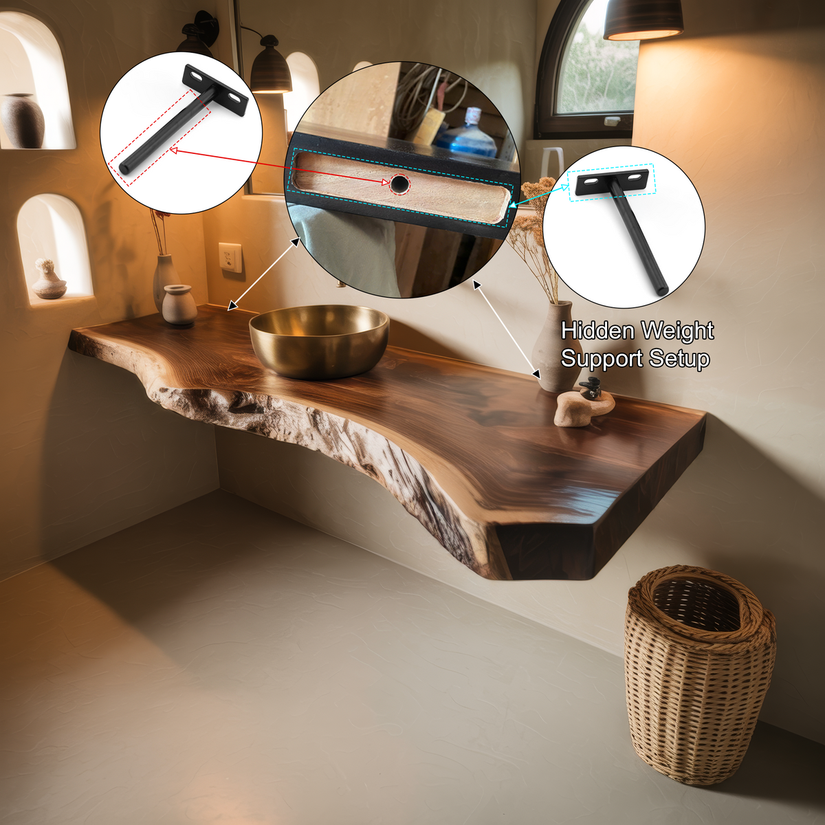 Riverbend Solid Wood Floating Bathroom Vanity
