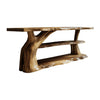 Riverroot Organic Live Edge Freestanding Bathroom Vanity with Shelves - Natural Oak / 40"W x 15"D x 30"H