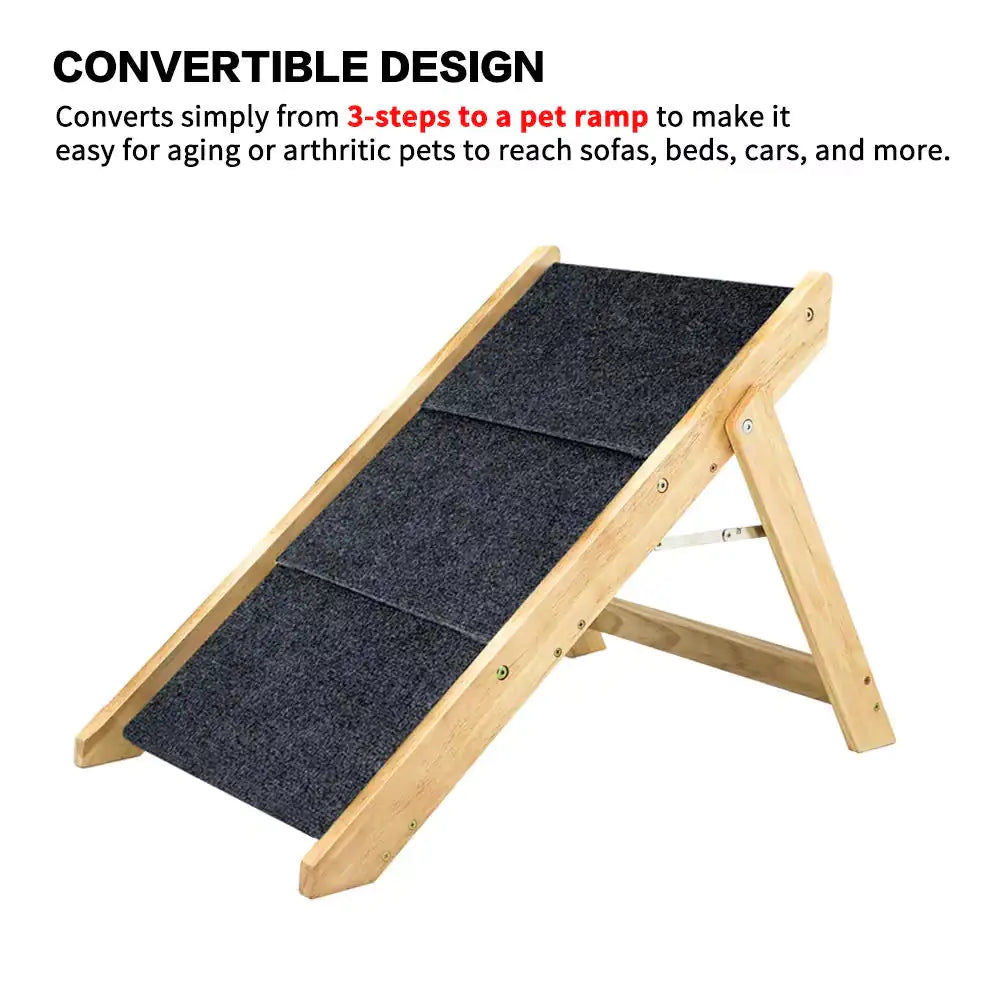 3-Tier Wood Pet Steps and Ramp