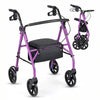 Rollator Walker with Seat and Height Adjustable Handles-Purple - Purple