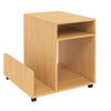 Rolling End Table 3-Tier Mobile Side Table with Side Storage Rack Modern Small Nightstand-Natural