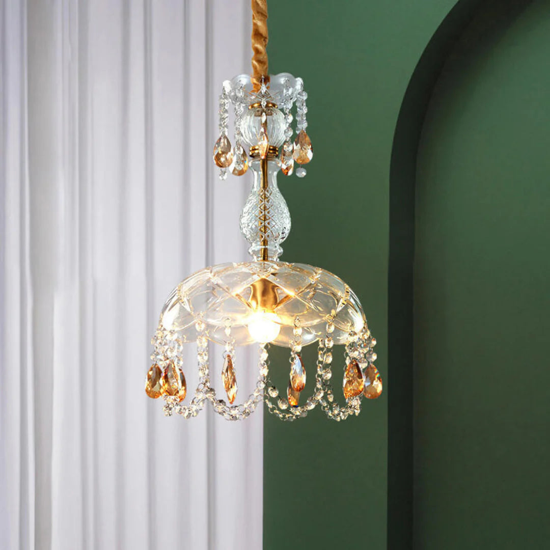 Rondelle Crystal Flower Pendant lamp