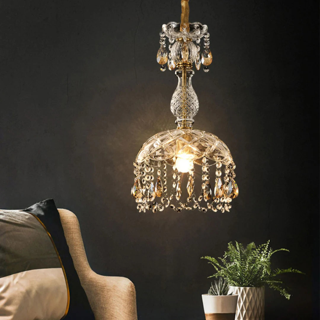 Rondelle Crystal Flower Pendant lamp