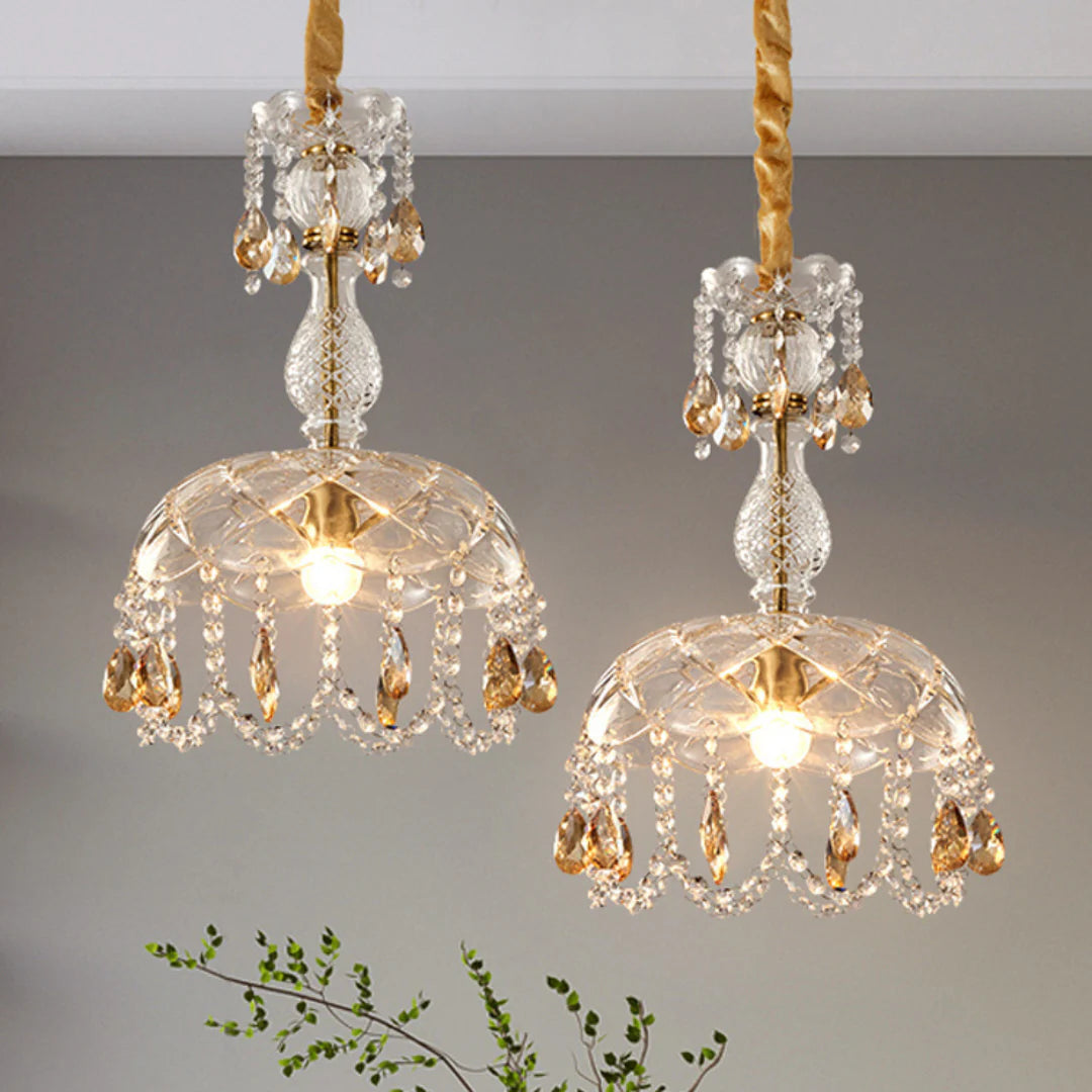 Rondelle Crystal Flower Pendant lamp