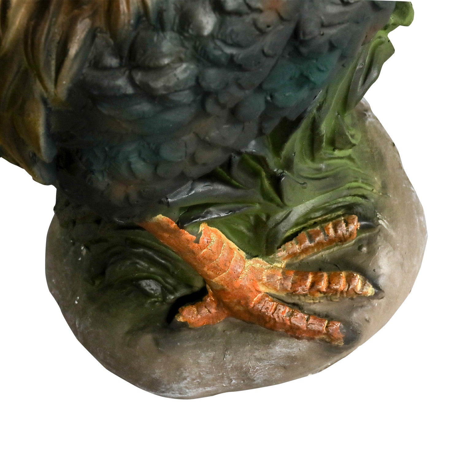 Concrete Rooster Statue Hand Painted Farmhouse 22 In