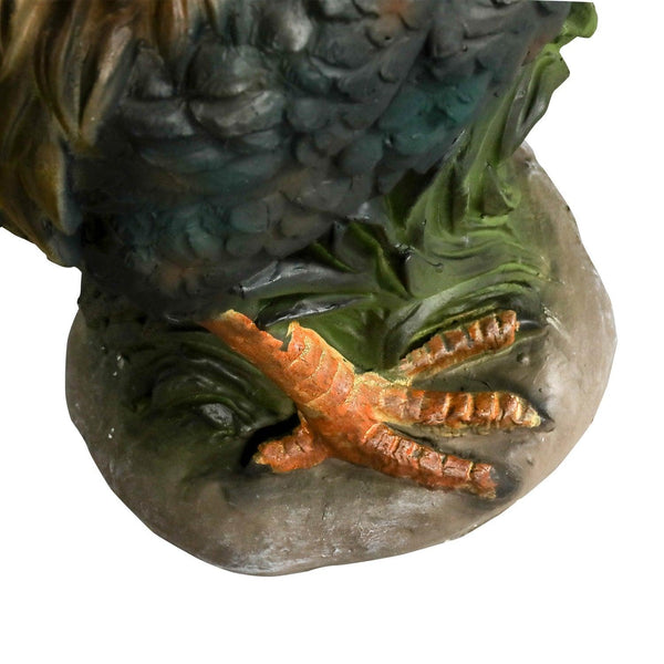 Concrete Rooster Statue Hand Painted Farmhouse 22 In