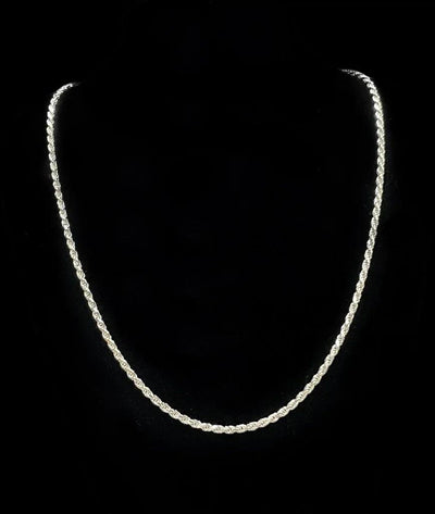 Sterling Silver 925 Diamond Cut Rope Chain 3MM, 16