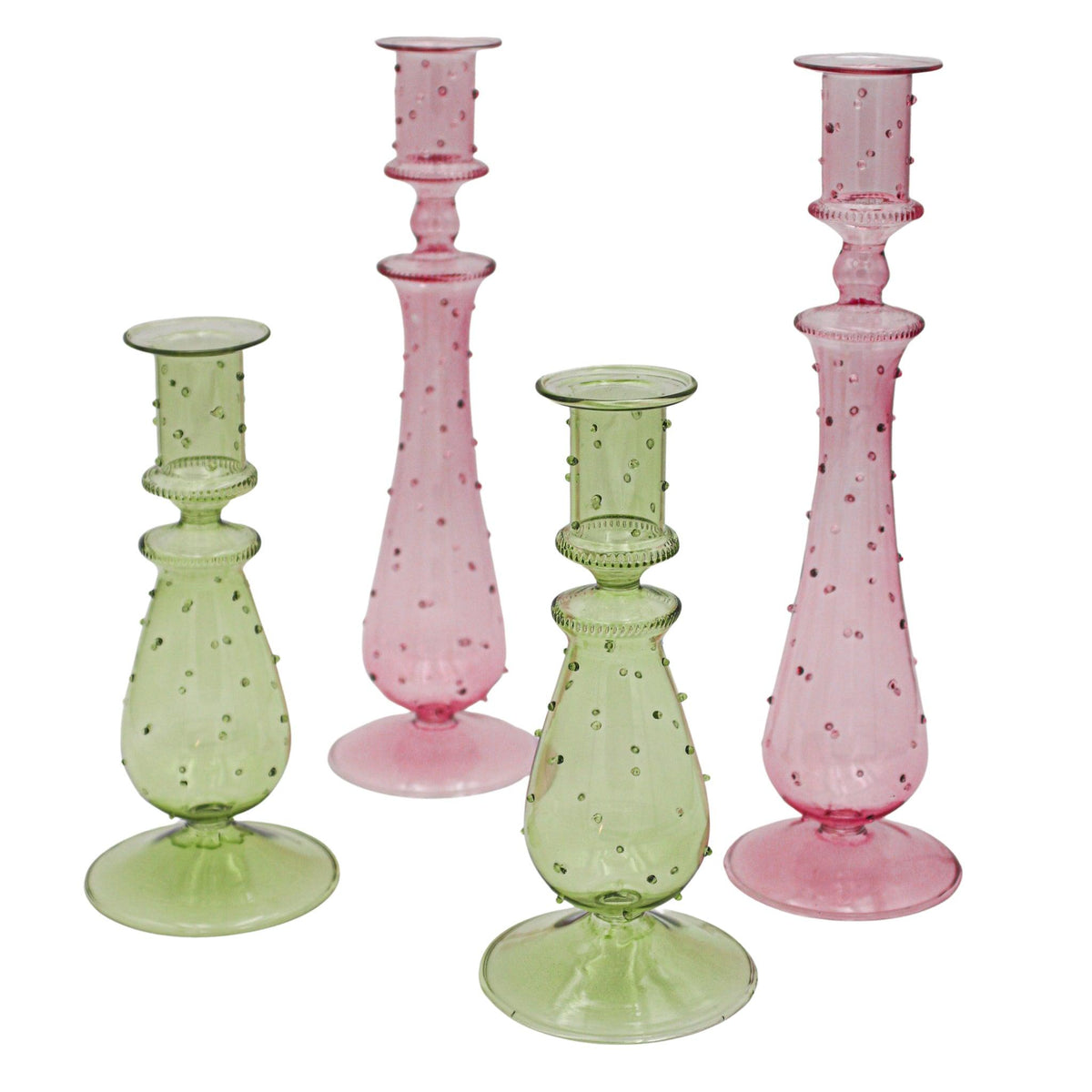 Rose Garden Dotty Glass Candle Holders – Case of 12