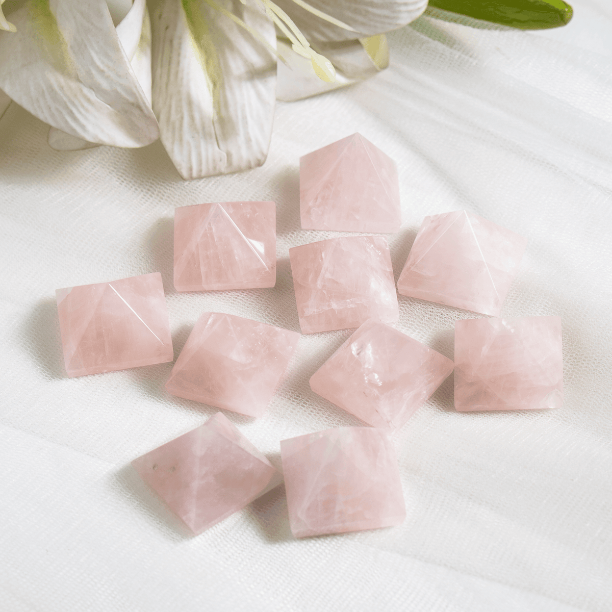 Rose Quartz Pyramids (Balance and Emotional Health)