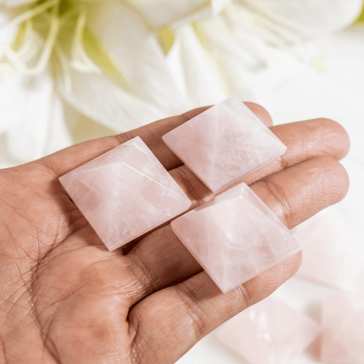 Rose Quartz Pyramids (Balance and Emotional Health)