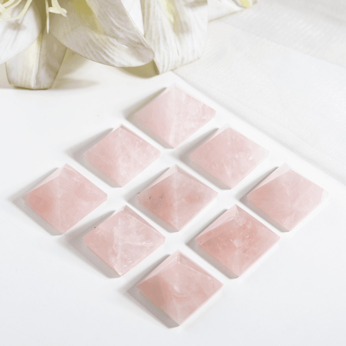 Rose Quartz Pyramids (Balance and Emotional Health)