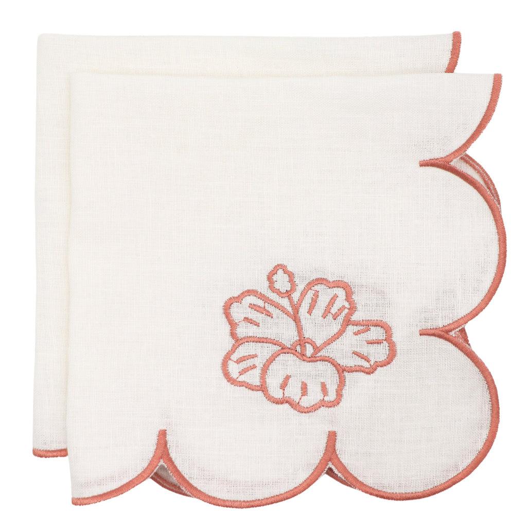 Rosette Ivory Linen Napkins – Set of 4