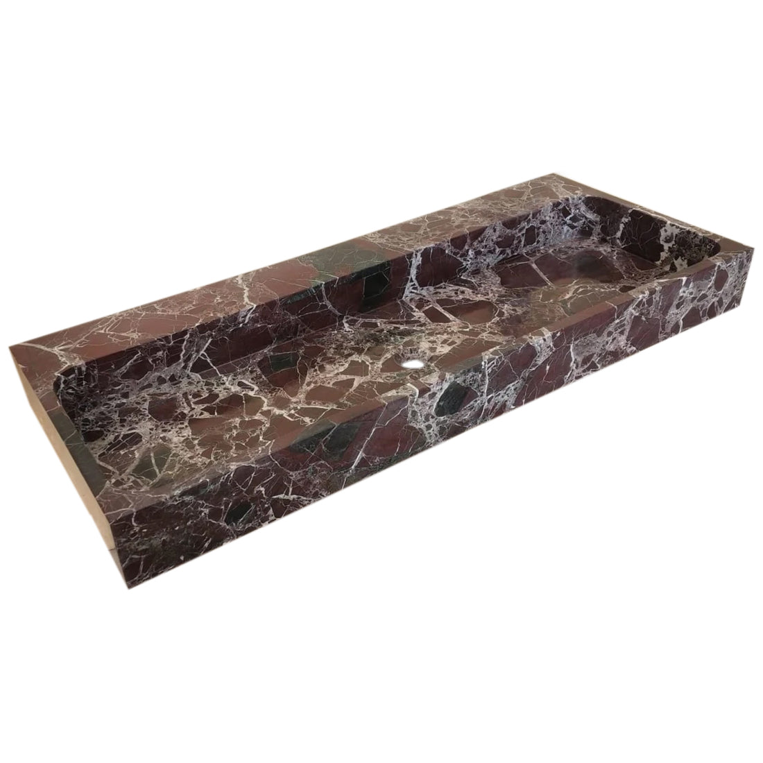 Rosso Levanto Marble Rectangular Wall-mount Sink (W)20