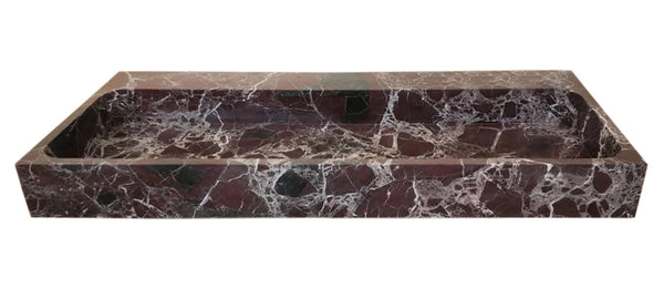 Rosso Levanto Marble Rectangular Wall-mount Sink (W)20