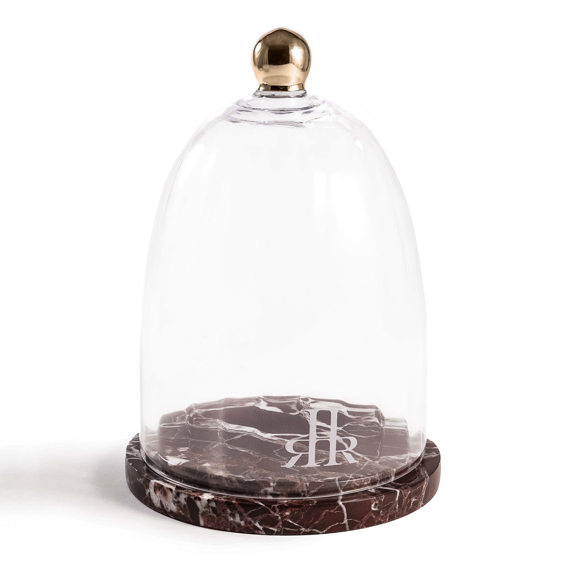 Luxury Crystal Cloche With Rosso Levanto Marble