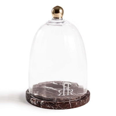 Luxury Crystal Cloche With Rosso Levanto Marble