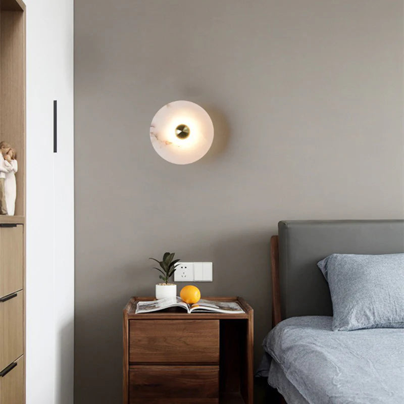 Round Alabaster Wall Lamp