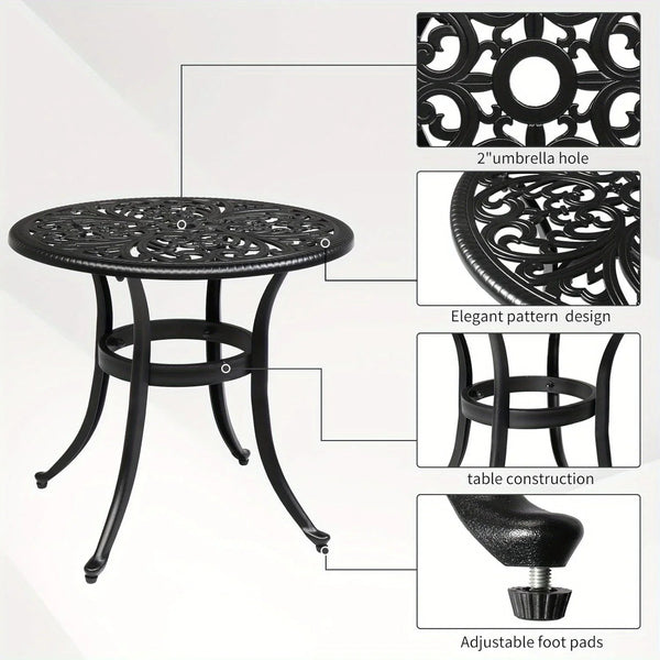 Round Cast Aluminum Patio Side Table
