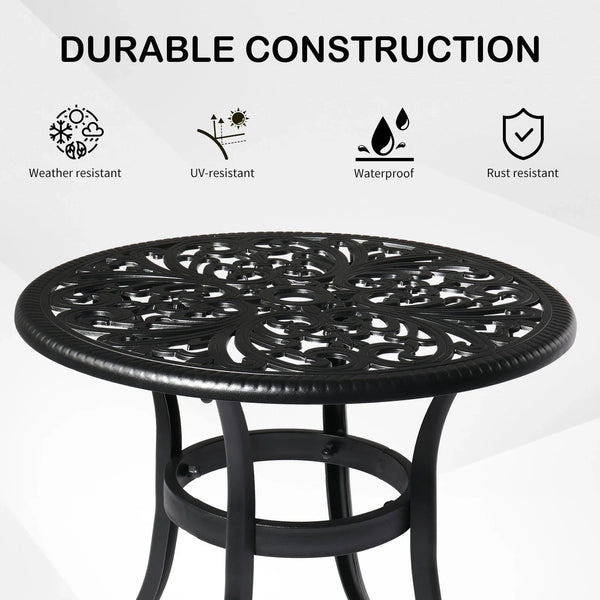 Round Cast Aluminum Patio Side Table