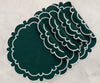 Cloth Placemats Round Set of 4 - Green CP / 17"
