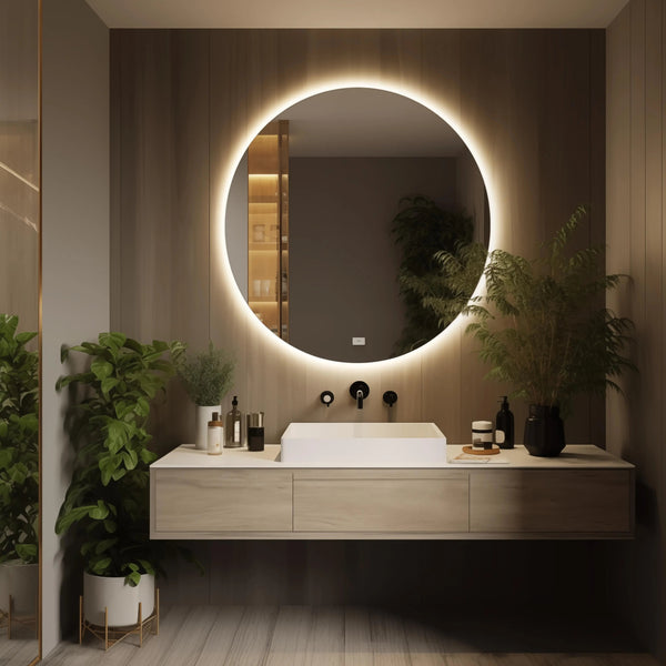 Round Backlit LED BATHROOMS Vanity  Mirrors With Dimmable Lights