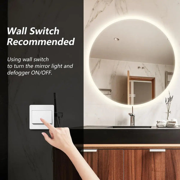 Round Backlit LED BATHROOMS Vanity  Mirrors With Dimmable Lights