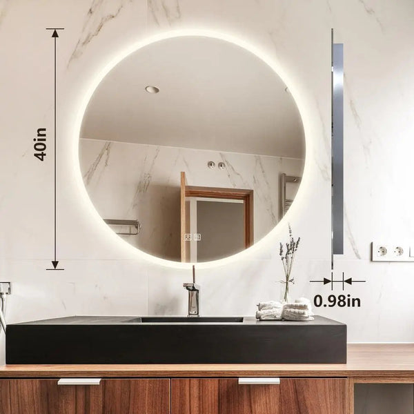 Round Backlit LED BATHROOMS Vanity  Mirrors With Dimmable Lights