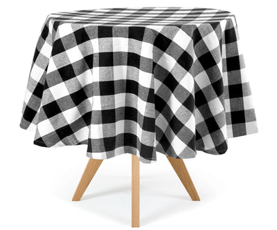 Black Round Tablecloth - Cotton Table Cover