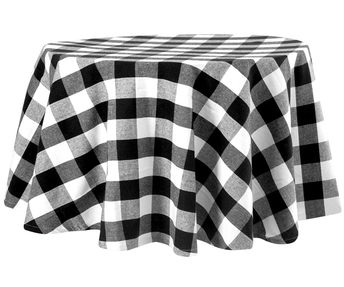 Black Round Tablecloth - Cotton Table Cover