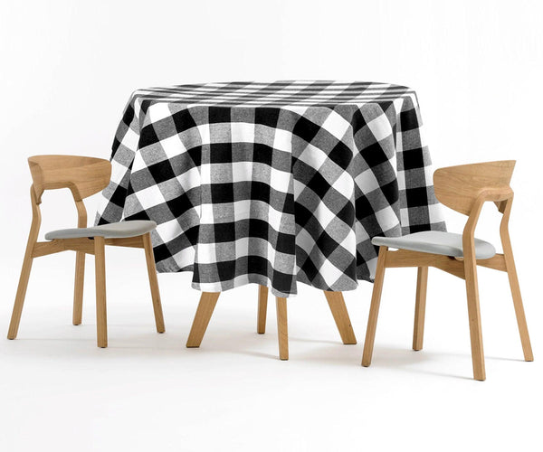 Black Round Tablecloth - Cotton Table Cover