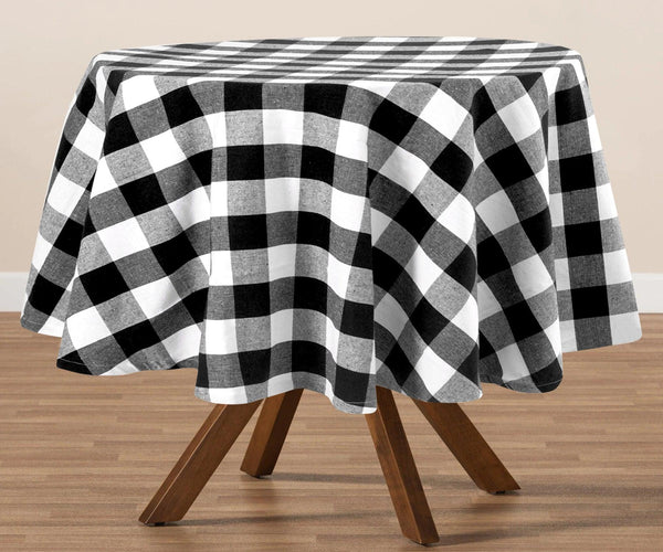 Black Round Tablecloth - Cotton Table Cover
