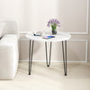 Round Coffee Table with Thickened Tabletop and Metal Tripod Legs-White