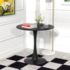 31.5 Inch Round Dining Table with Anti-Slip PP Ring-Black - Black