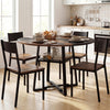 Round Dining Table for 4-6 with Storage Shelf and Metal Legs-Rustic Brown