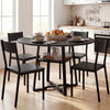 Round Dining Table for 4-6 with Storage Shelf and Metal Legs-Black