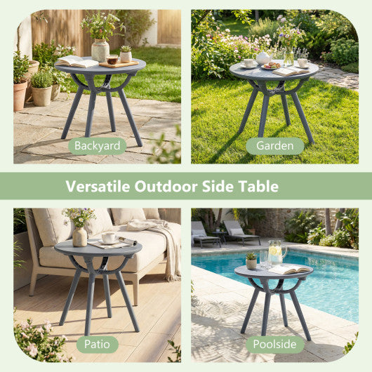 Round Patio Storage Side Table for Poolside and Balcony-1 piece