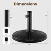 22 lbs Patio Resin Outdoor Umbrella Base with Wicker Style for Outdoor Use-Black - Black
