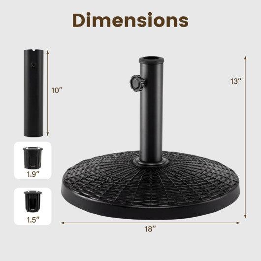 22 lbs Patio Resin Outdoor Umbrella Base with Wicker Style for Outdoor Use-Black