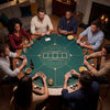 Round Poker Mat for Texas Hold'em 40 inch Portable Foldable Anti-Slip Rubber Base Table Layout-Green