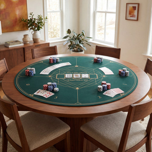 Round Poker Mat for Texas Hold'em 47