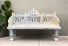 Royal Carved White Marble Garden Bench